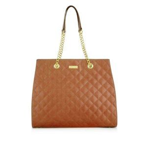 JOY & IMAN Quilted Leather Satchel Bag
